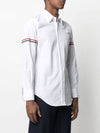 Men's Poplin Grosgrain Armband Classic Long Sleeve Shirt White - THOM BROWNE - BALAAN 5