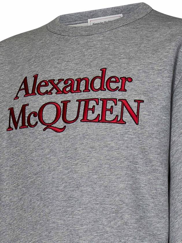 Embroidery Logo Sweatshirt Grey - ALEXANDER MCQUEEN - BALAAN 4