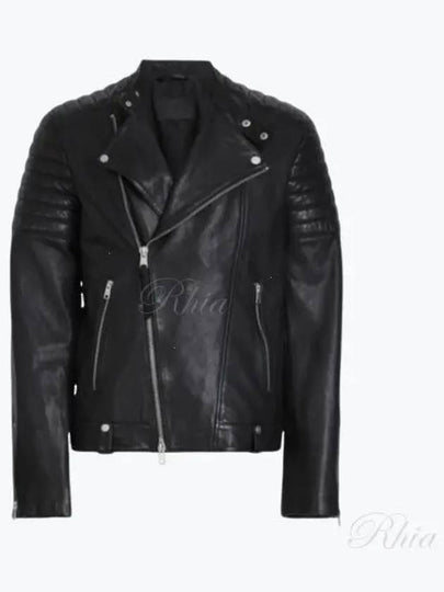 Silas Tab Collar Leather Biker Jacket Black - ALLSAINTS - BALAAN 2