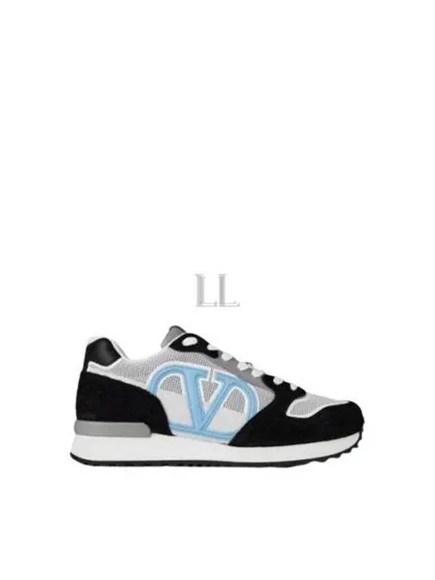 V Logo Low Top Sneakers Black - VALENTINO - BALAAN 2