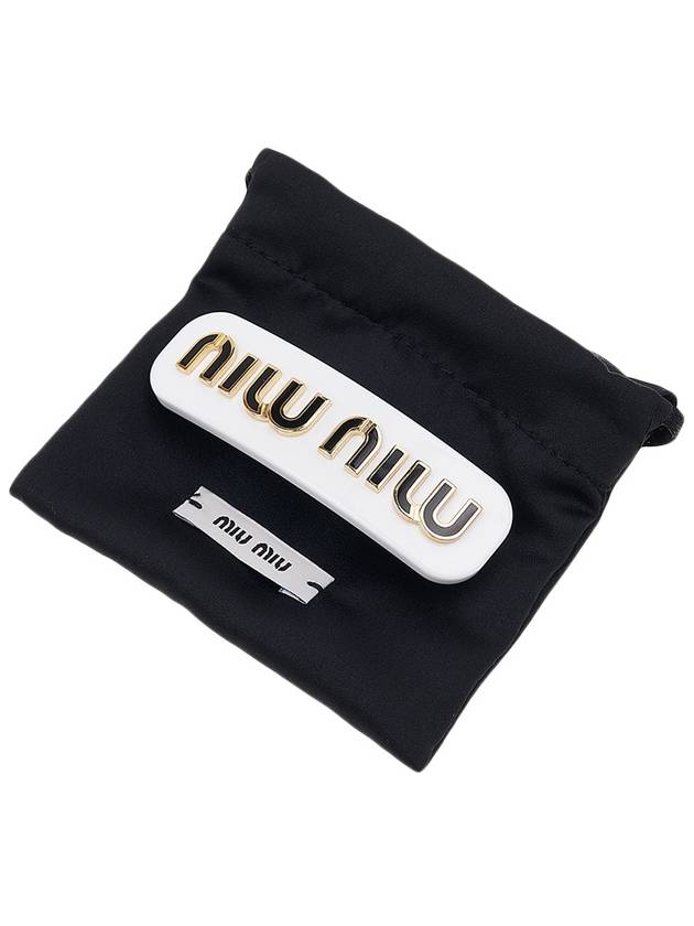 Plexiglas Metal Logo Hair Clip White - MIU MIU - BALAAN 8