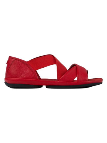 Right Leather Cross Strap Sandals Red - CAMPER - BALAAN 1