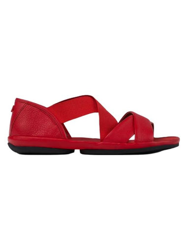 Right Leather Cross Strap Sandals Red - CAMPER - BALAAN 1