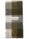 Acne Men's Mohair Check Taupe Green Black Muffler CA0084 DID - ACNE STUDIOS - BALAAN 3