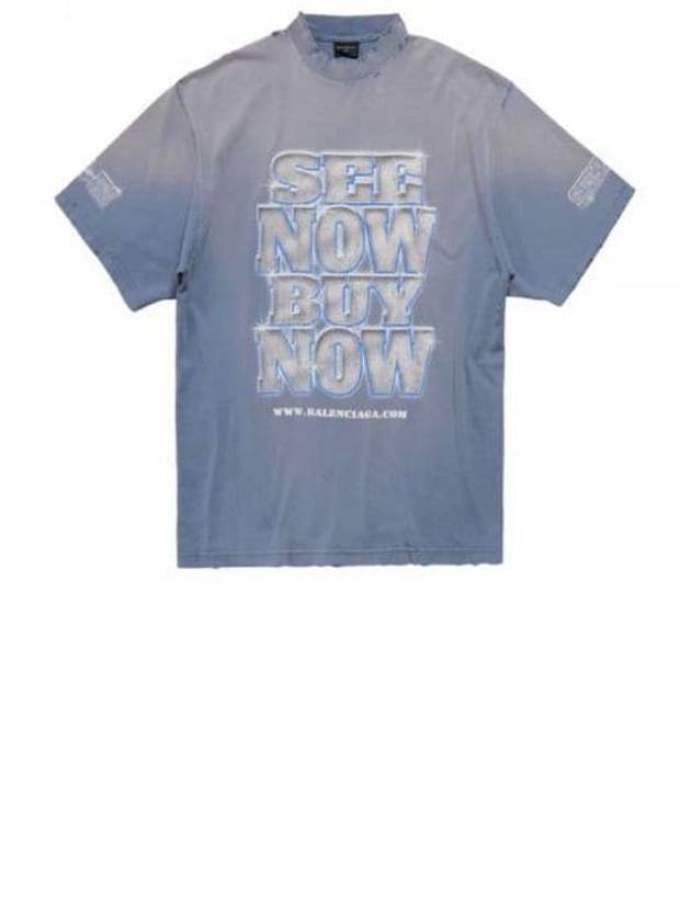 See Now Buy Now Short Sleeve T-Shirt Blue - BALENCIAGA - BALAAN 2