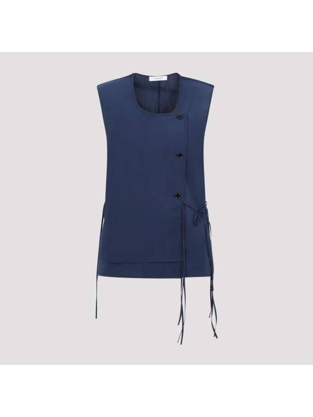 Asymmetric Layered Sleeveless Top Navy - LEMAIRE - BALAAN 1