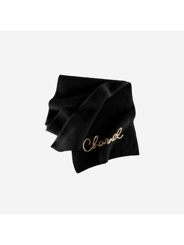 Scarf Cashmere Black - CHANEL - BALAAN 1