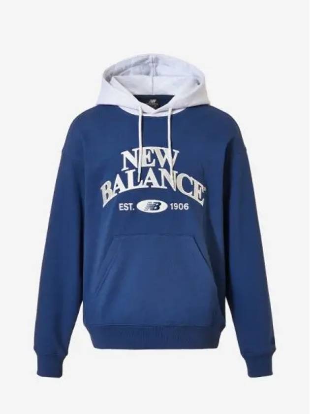 UNI Bridge Graphic Hoodie Semi Over Fit 50 Blue - NEW BALANCE - BALAAN 1