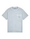 Fissato Treatment Organic Cotton Short Sleeve T-Shirt Blue - STONE ISLAND - BALAAN 1