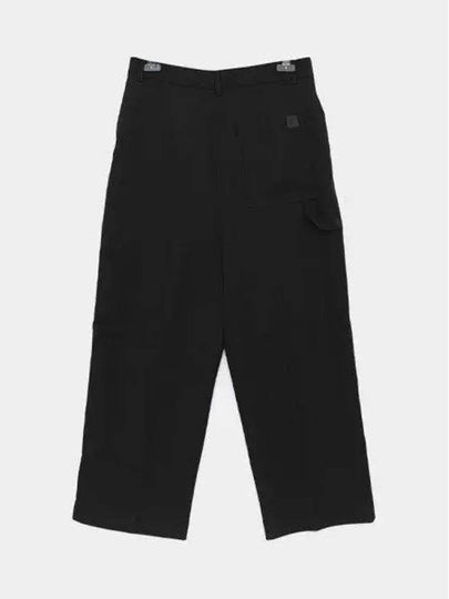 Logo Patch Wool Wide Pants Black - LOEWE - BALAAN 2