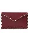 Rockstud Envelope Clutch Bag Cerise - VALENTINO - BALAAN 1