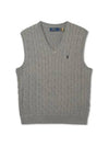 Cable knit cotton sweater vest gray - POLO RALPH LAUREN - BALAAN 1