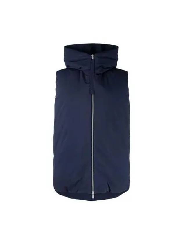 Zipper Hooded Oversized Down Vest Navy - JIL SANDER - BALAAN 2