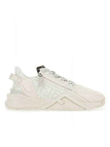 Flow FF Logo Low Top Sneakers White - FENDI - BALAAN 1