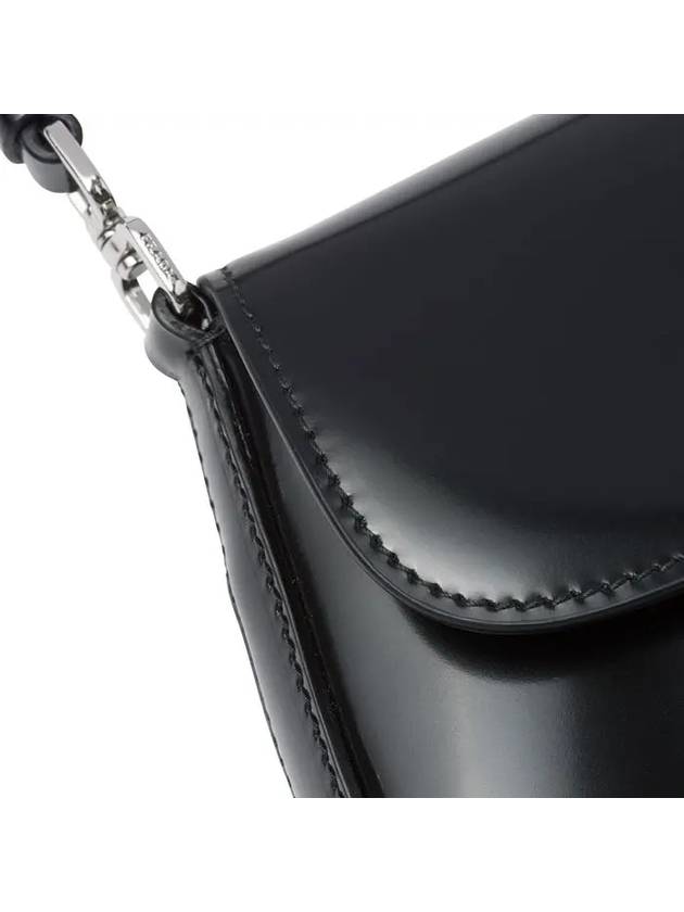 Cleo Brushed Flap Shoulder Bag Black - PRADA - BALAAN 8