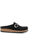 Closed Toe Suede Mule Black - BIRKENSTOCK - BALAAN 1