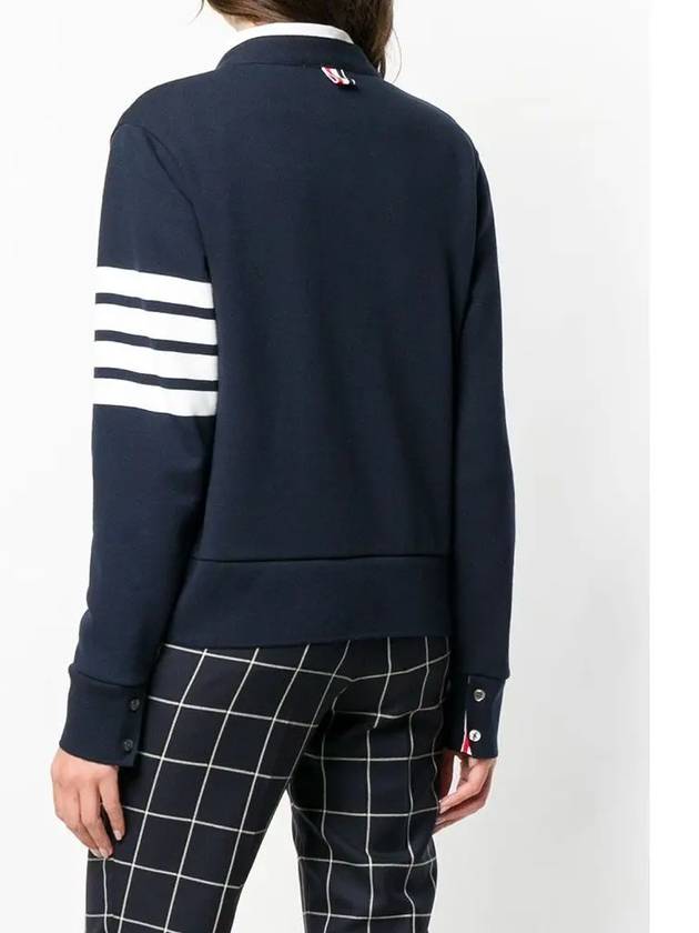 4-Bar Loopback Jersey Cardigan Navy - THOM BROWNE - BALAAN 5