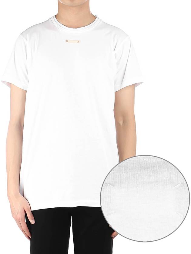 Signature Stitch Tape Logo Cotton Short Sleeve T-Shirt White - MAISON MARGIELA - BALAAN 2