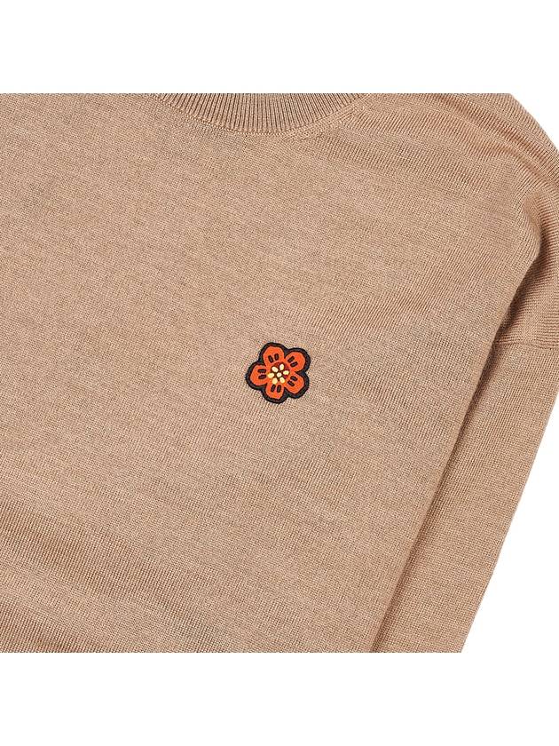 Boke Flower Logo Wool Knit Top Light Brown - KENZO - BALAAN 7