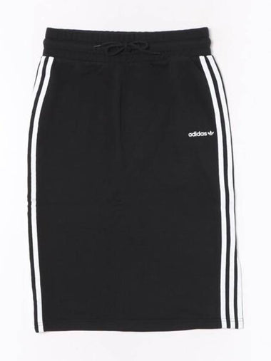 3 Stripe Long A-Line Skirt Black - ADIDAS - BALAAN 1