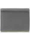 TB Logo Grain Leather Half Wallet Light Grey - BURBERRY - BALAAN 4