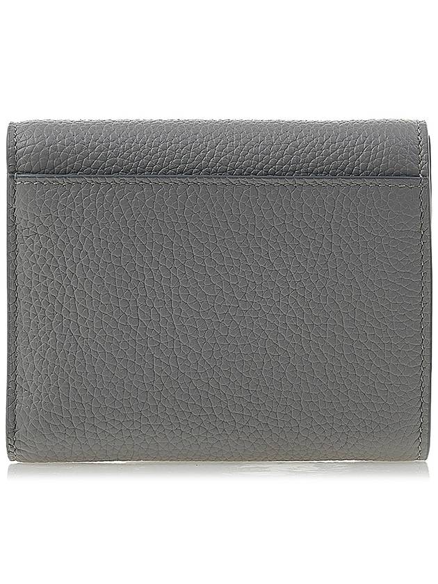 TB Logo Grain Leather Half Wallet Light Grey - BURBERRY - BALAAN 4