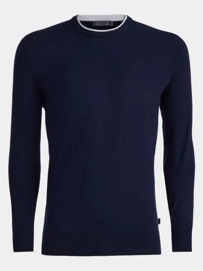 Men's Merino Wool Blend Crew Neck Sweater Twilight - G/FORE - BALAAN 2