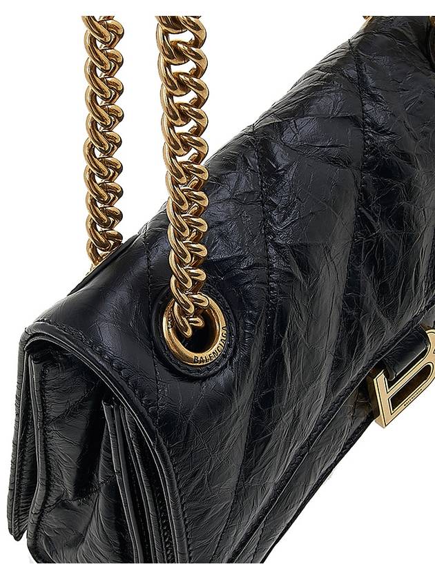 Women's Crush Logo Gold Chain Small Shoulder Bag Black - BALENCIAGA - BALAAN 8