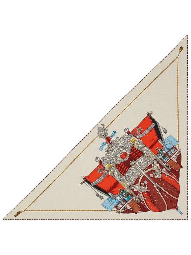 La Reale Giant Triangle Scarf Naturel Vermillon Noisette - HERMES - BALAAN 2