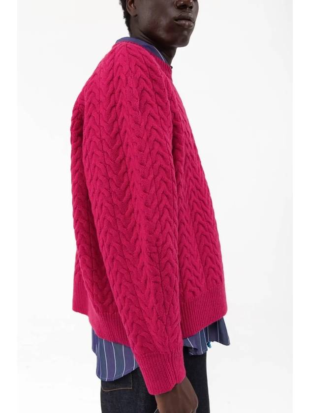 Knitted Men's Felt Oversized Jumper Sweater Hot Pink FWOJ01 - SUNNEI - BALAAN 6