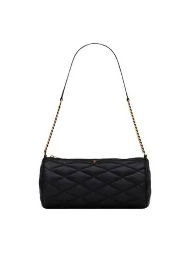 Women's Sade Small Tube Quilted Lambskin Shoulder Bag Black - SAINT LAURENT - BALAAN 2