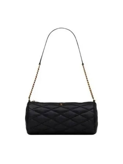 Women's Sade Small Tube Quilted Lambskin Shoulder Bag Black - SAINT LAURENT - BALAAN 2