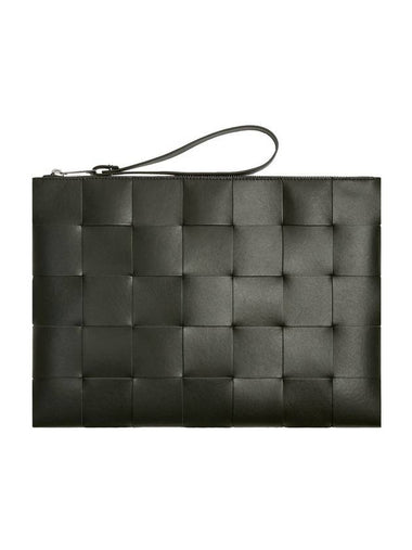 Intrecciato Weaving Strap Clutch Bag Dark Moss - BOTTEGA VENETA - BALAAN 1