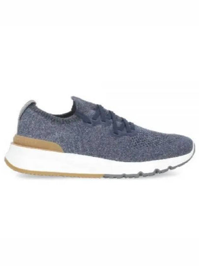 Stretch Knit Low Top Sneakers Blue - BRUNELLO CUCINELLI - BALAAN 2