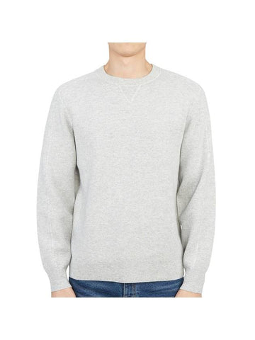 Men's Crew Neck Classic Wool Knit Top Grey - THEORY - BALAAN 1