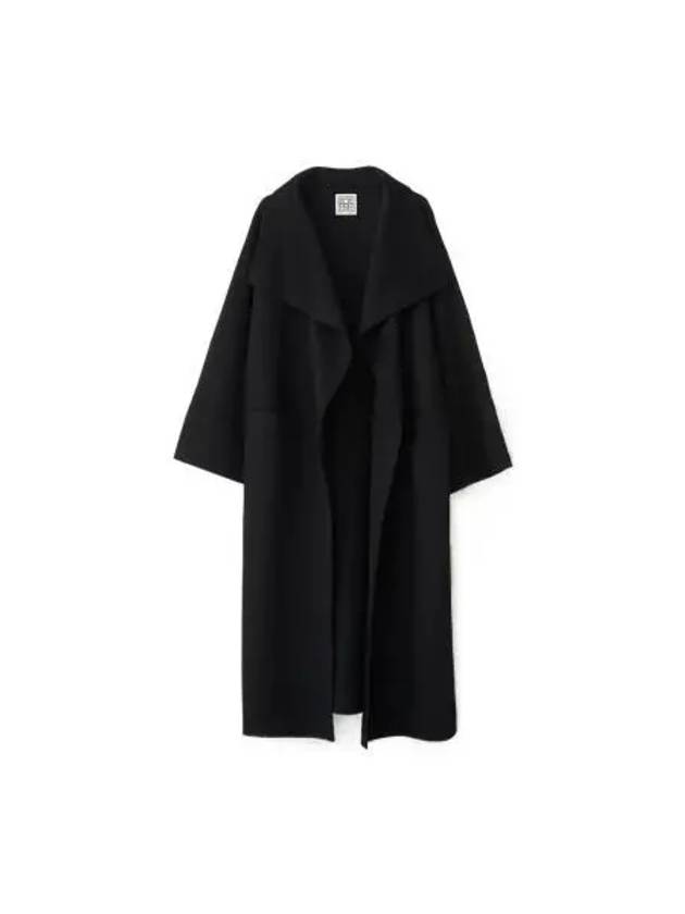 Signature Wool Cashmere Single Coat Black - TOTEME - BALAAN 2