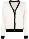 V-Neck Cashmere Cardigan Ivory - TORY BURCH - BALAAN 1