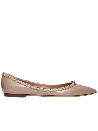 Patent Leather Rockstud Ballerina White - VALENTINO - BALAAN 2