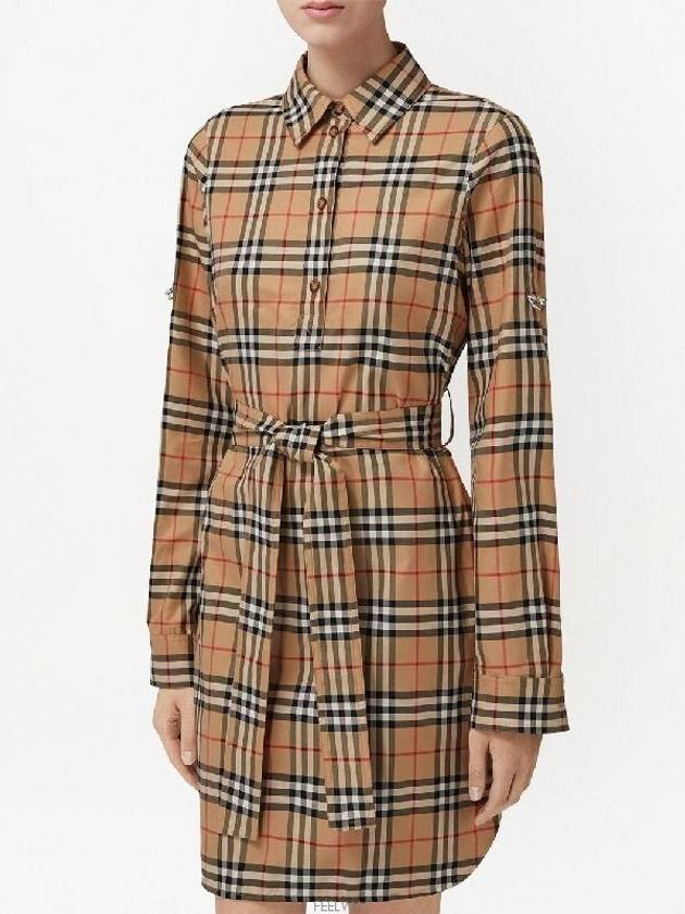 Vintage Check Belted Short Dress Beige - BURBERRY - BALAAN 2