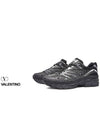 Fabric Calfskin Low Top Sneakers Black - VALENTINO - BALAAN 3