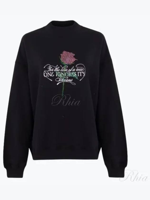 Quart Rhinestone Logo Jersey Sweatshirt 3741MDM110 247799 99 - MSGM - BALAAN 2