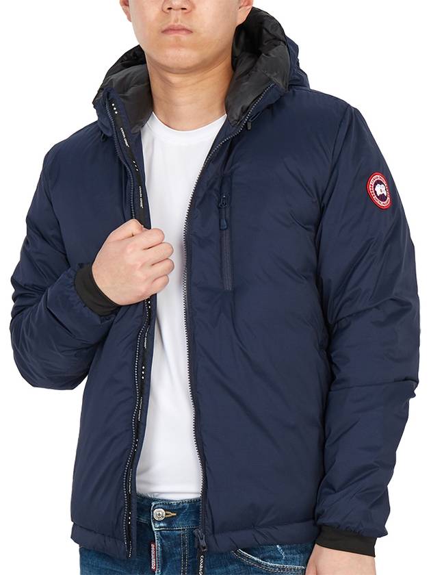 Lodge Down Hooded Padding Jacket Atlantic Navy - CANADA GOOSE - BALAAN 7