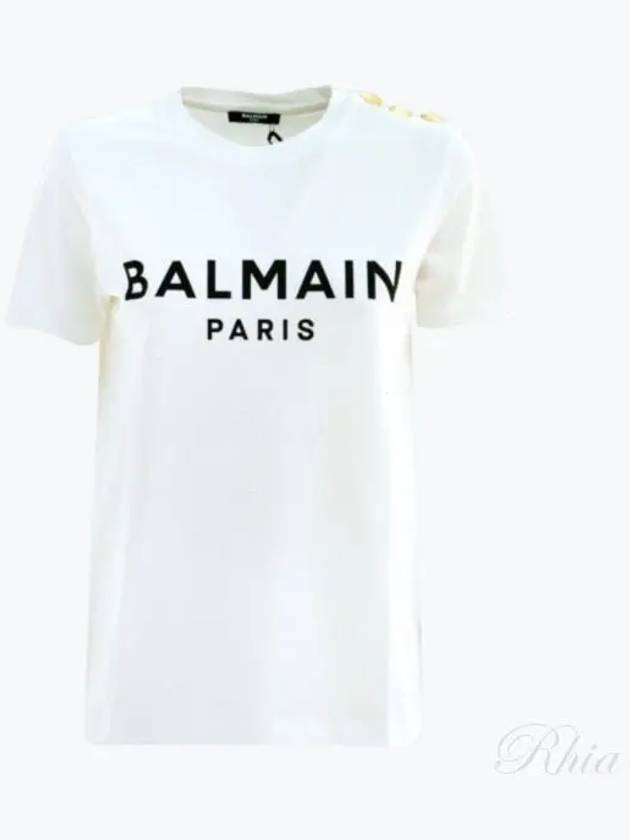 Logo Crew Neck Short Sleeve T-Shirt White - BALMAIN - BALAAN 2