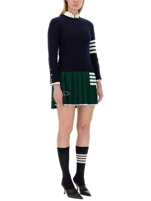 Women's 4 Bar Classic Cashmere Pullover Knit Top Navy - THOM BROWNE - BALAAN 3