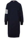 Classic Loopback 4-Bar Sweater Midi Dress Light Navy - THOM BROWNE - BALAAN 3