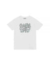 Logo Print Short Sleeve T-Shirt White - GANNI - BALAAN 2