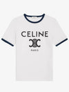 Paris T-Shirt in Cotton Jersey Black White - CELINE - BALAAN 2