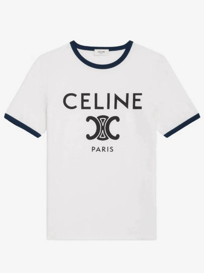 Paris T-Shirt in Cotton Jersey Black White - CELINE - BALAAN 2