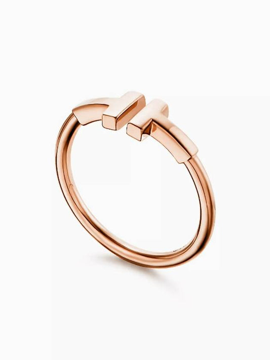 T Wire 18K Ring Rose Gold - TIFFANY & CO. - BALAAN.