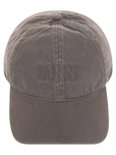 Embroidered Logo Ball Cap Grey - GANNI - BALAAN 2